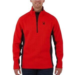 Spyder Outbound Core Sweater Jacket 1/2 Zip Red Black Logo Size L